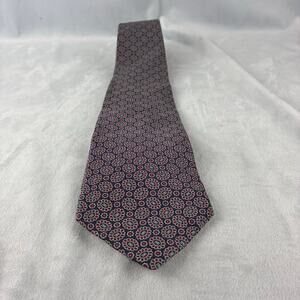 Vintage Charing Cross by Schreter Tie Red Blue Repp AOP 100% Hand Finished Silk